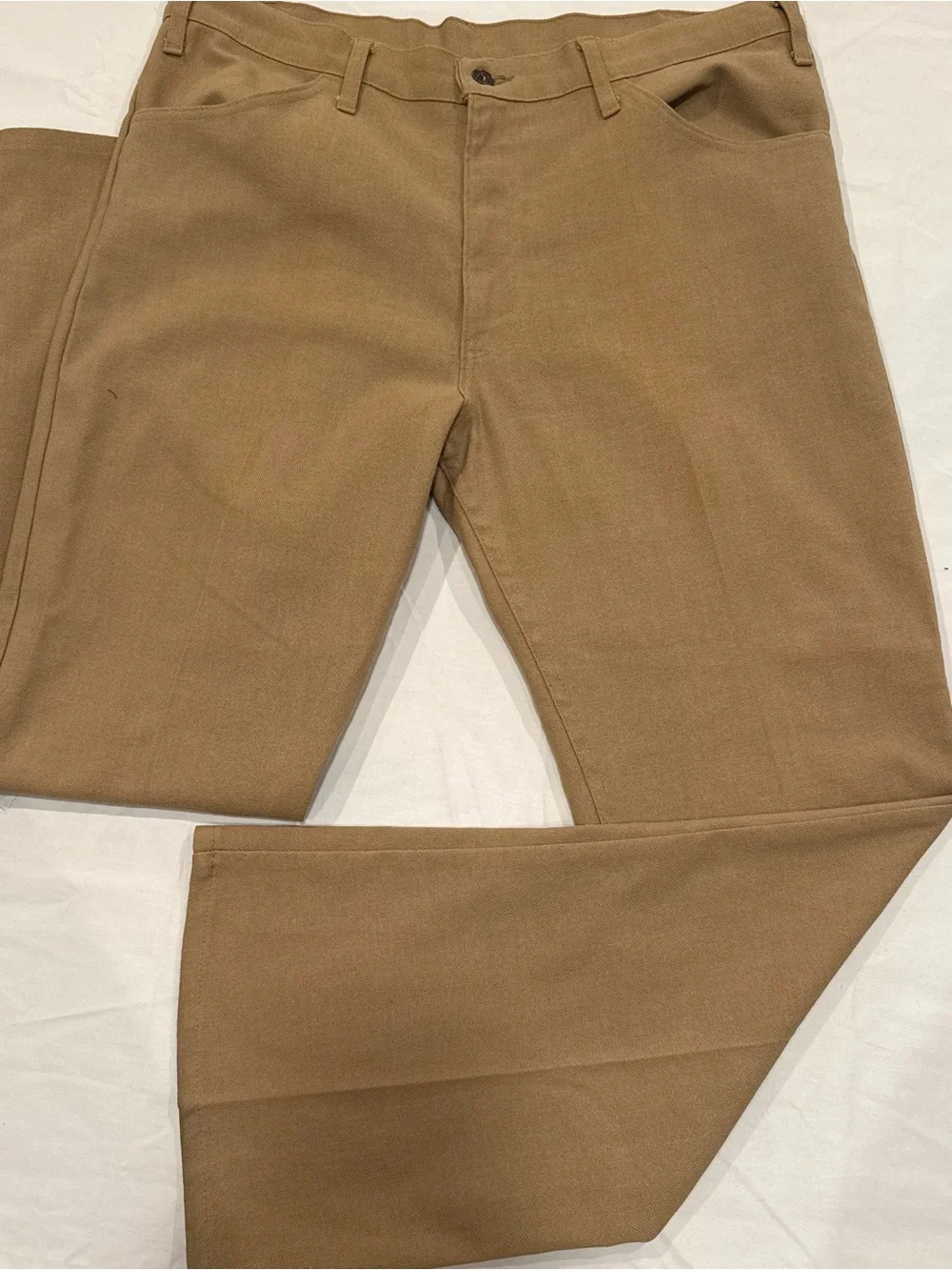 Vintage Levis 1980's 38 Beige Tan Boot Cut Leg khaki Sta-Prest Black & Gold Tag